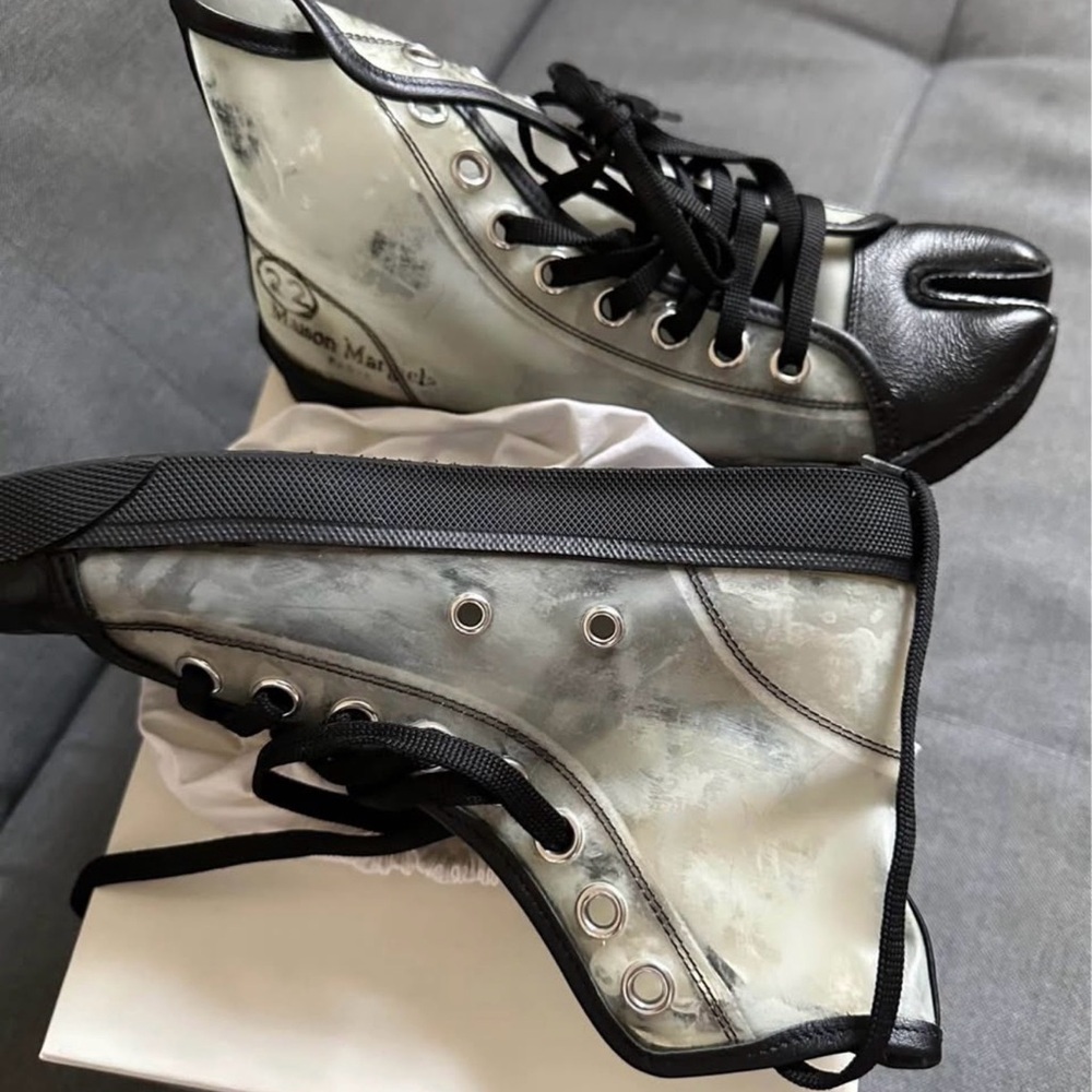 Maison Martin Margiela Black and Gray High-Top Sneakers